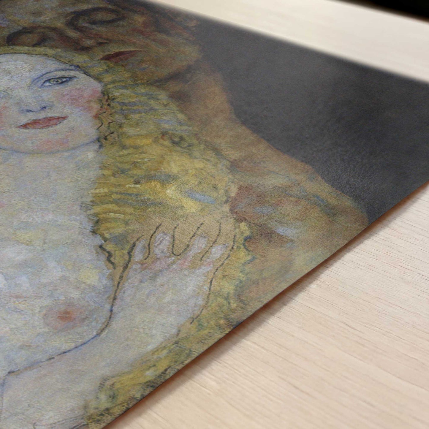 Adam & Eve (1917-18) by Gustav Klimt – Art Print - Close-up detail of the art print