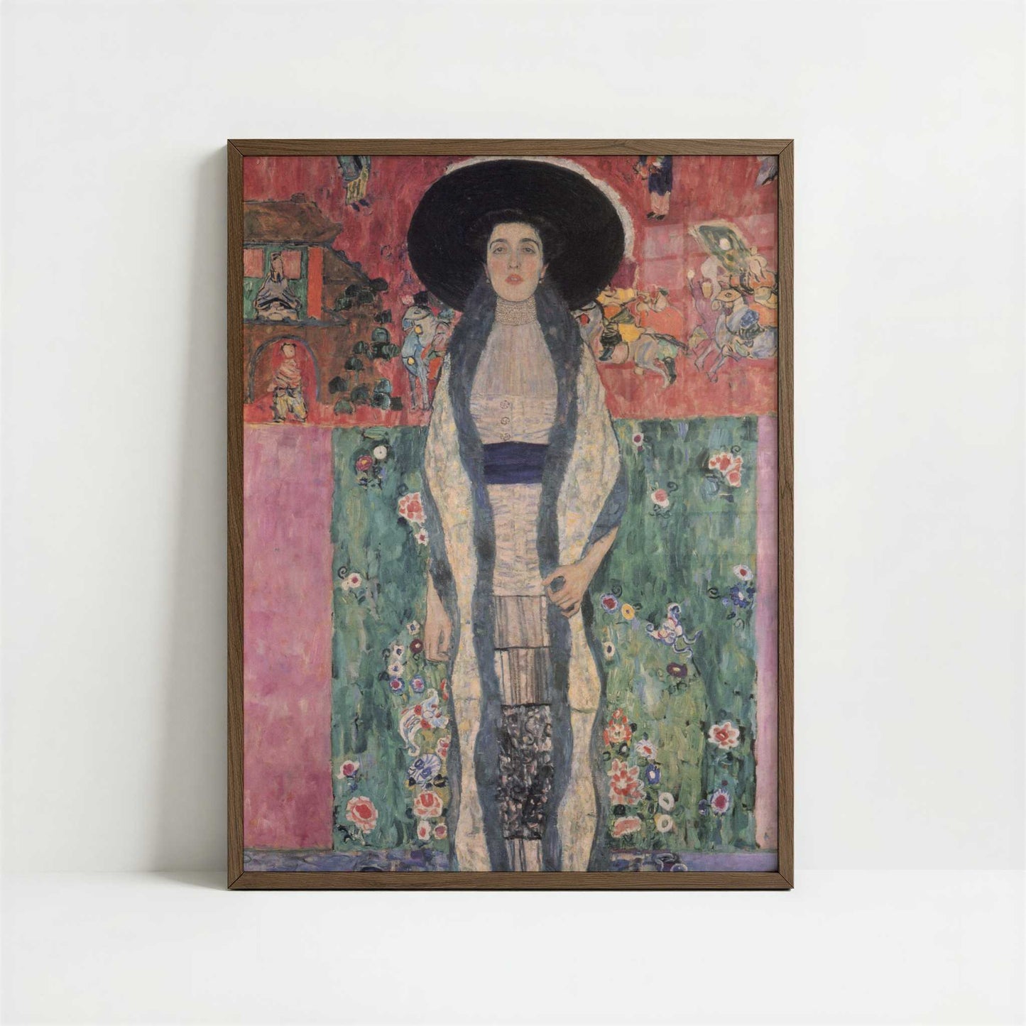 Adele Bloch-Bauer II (1912) by Gustav Klimt – Art Print - Art print in dark wood frame