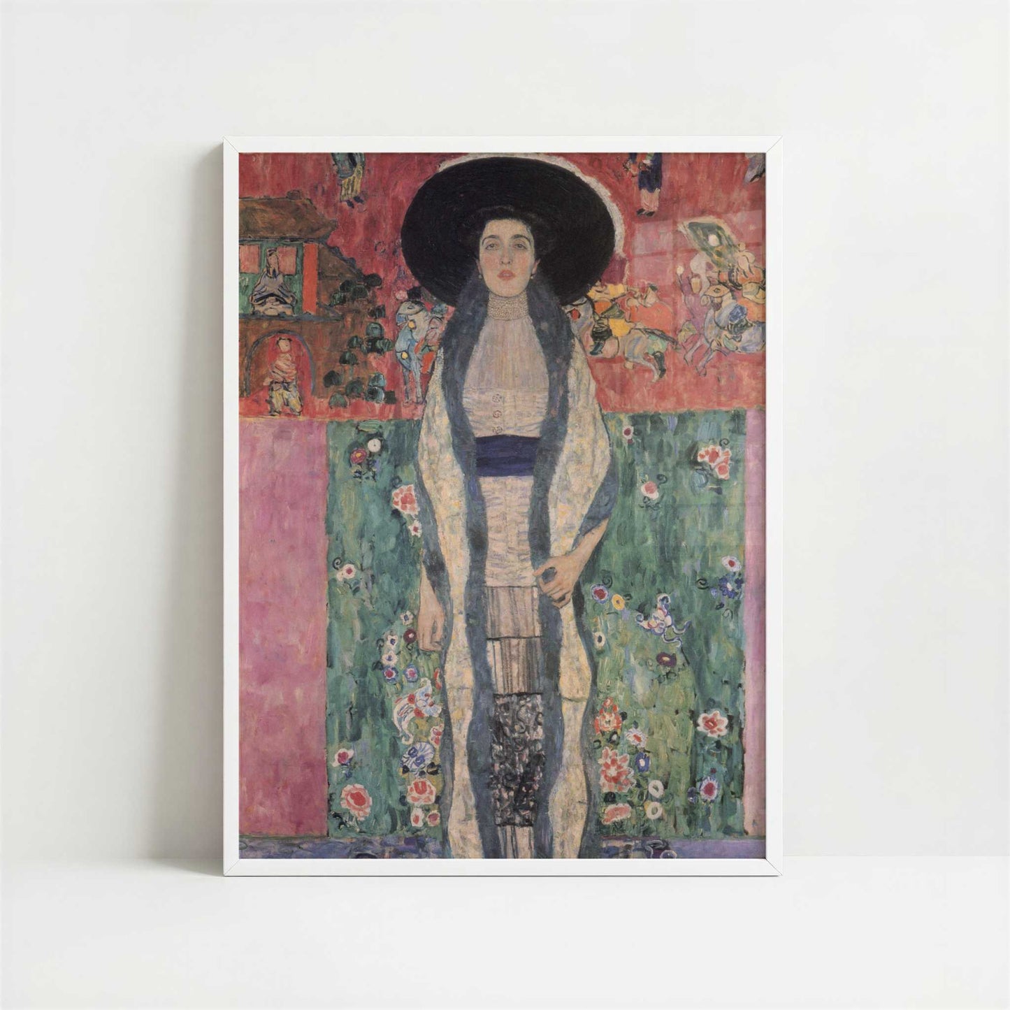 Adele Bloch-Bauer II (1912) by Gustav Klimt – Art Print - Art print in white frame