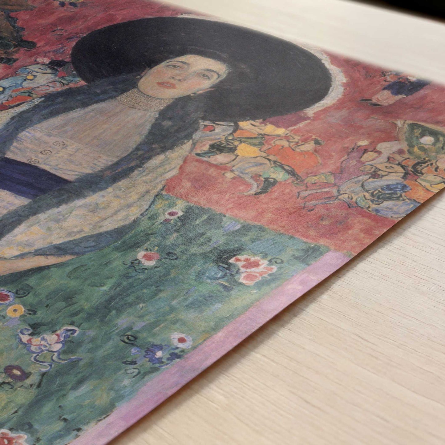 Adele Bloch-Bauer II (1912) by Gustav Klimt – Art Print - Close-up detail of the art print
