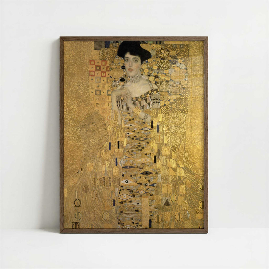 Adele Bloch-Bauer I (1907) by Gustav Klimt – Art Print - Art print in dark wood frame