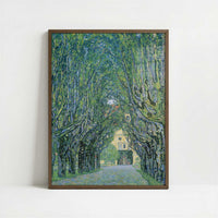 Avenue in Schloss Kammer Park (1912) by Gustav Klimt – Art Print - Art print in dark wood frame