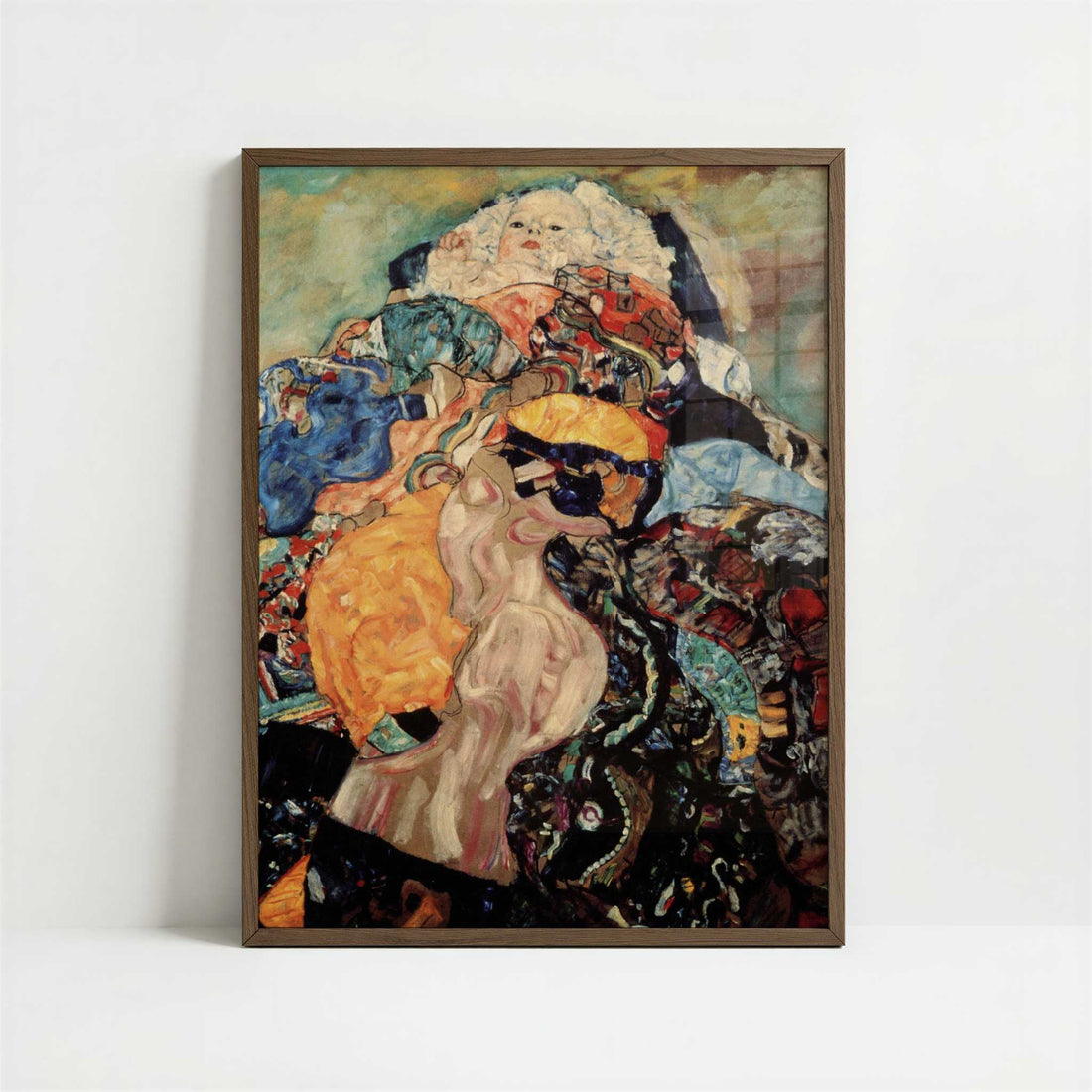 Baby (1917-18) by Gustav Klimt – Art Print - Art print in dark wood frame