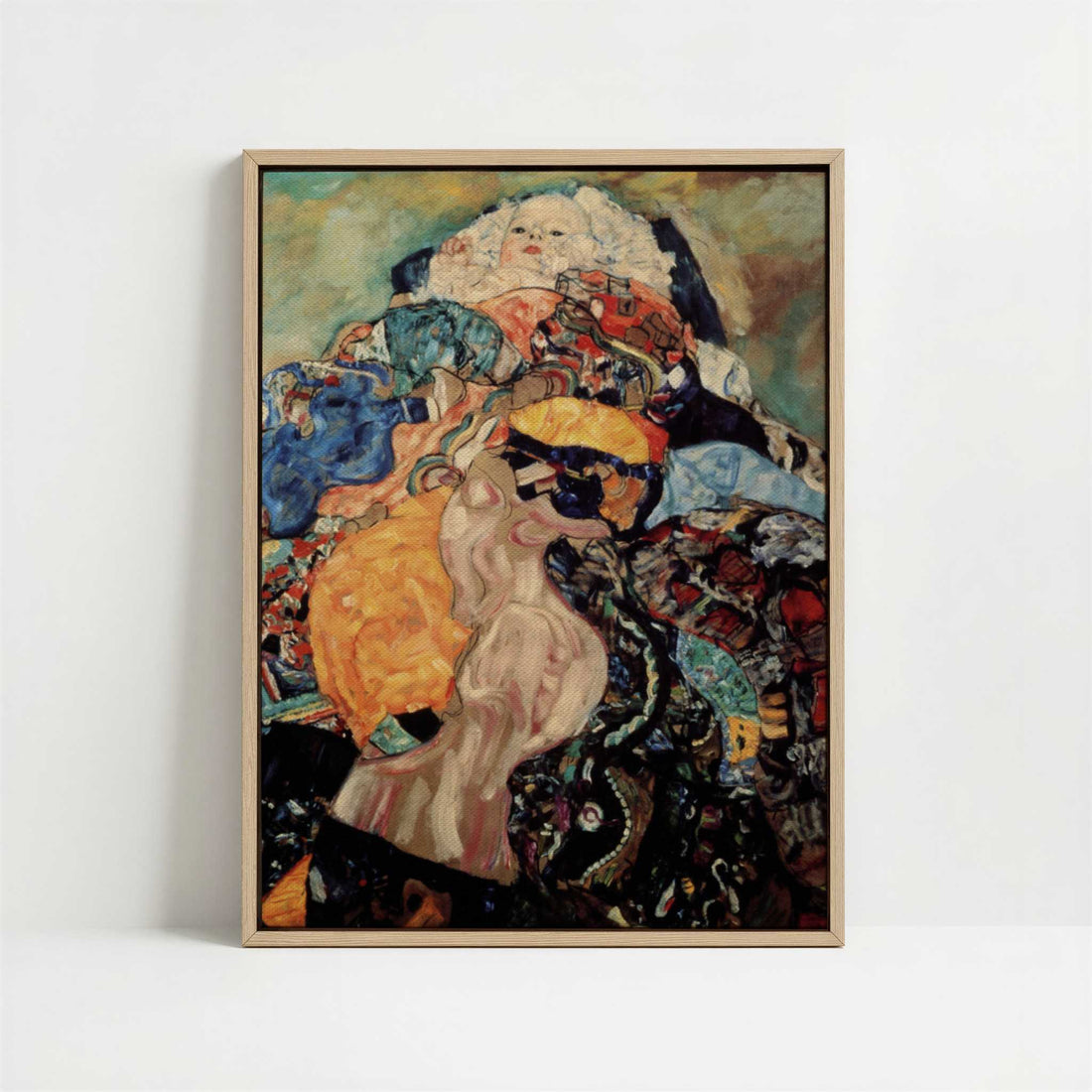 Framed Canvas - Framed canvas in oak color frame
