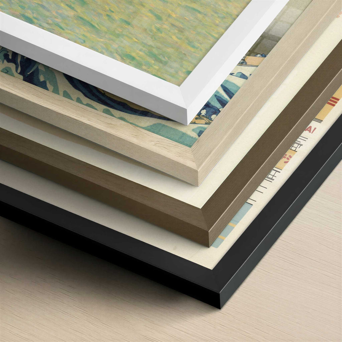 Bewegtes Wasser (c.1900) by Gustav Klimt – Art Print - Close-up detail of the different frames