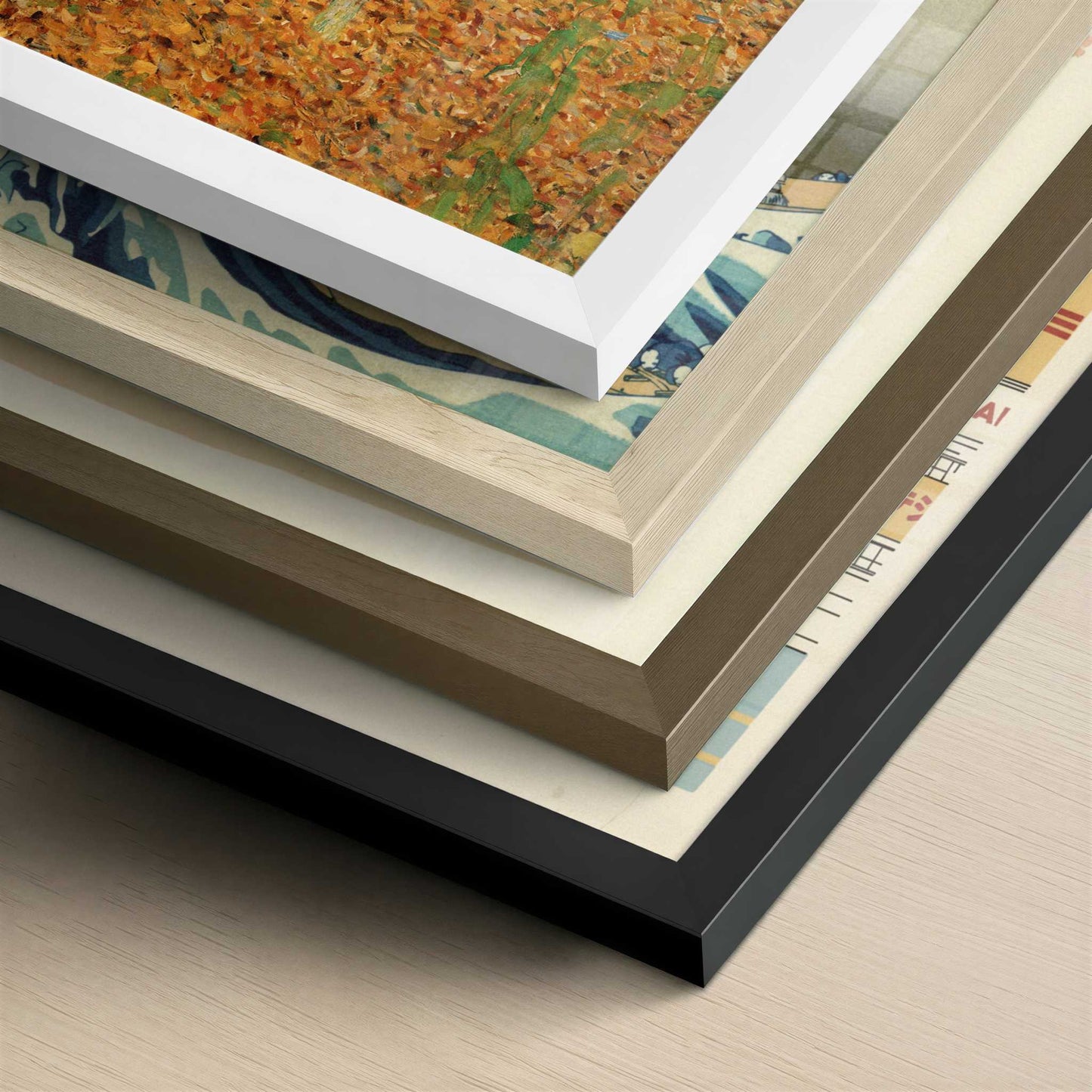 Birch Forest (1903) by Gustav Klimt – Art Print - Close-up detail of the different frames