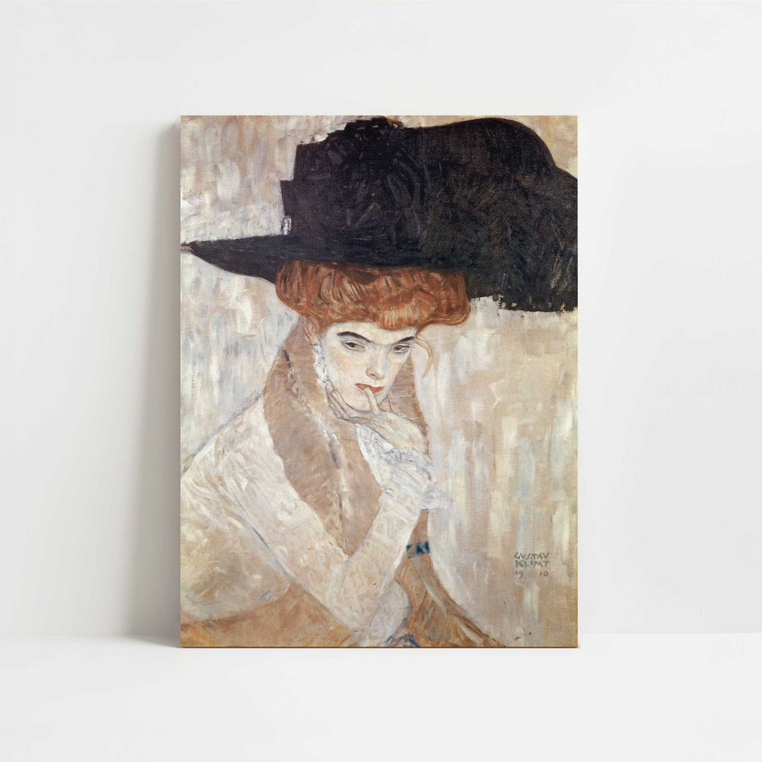 Black Feather Hat (1910) by Gustav Klimt – Art Print - Unframed art print