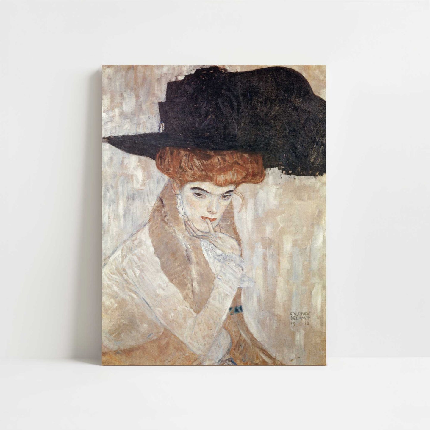 Black Feather Hat (1910) by Gustav Klimt – Art Print - Unframed art print