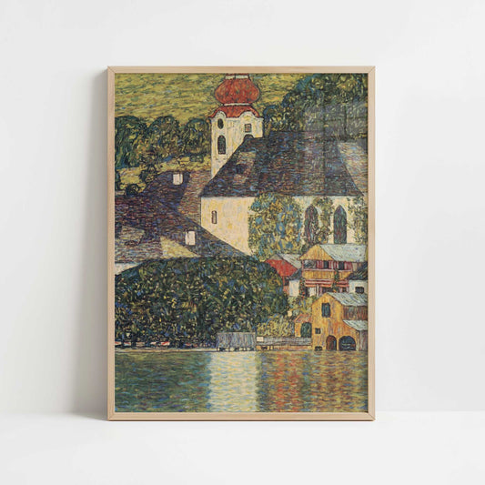 Church at Unterach on Lake Atter (1916) by Gustav Klimt – Art Print - Art print in oak frame
