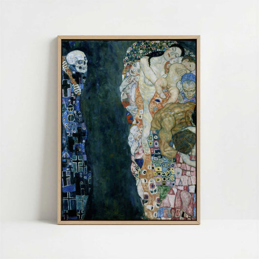 Framed Canvas - Framed canvas in oak color frame