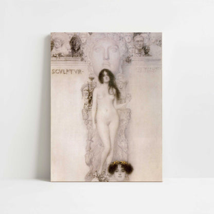 Drawing for Allegory Sculpture (1896) by Gustav Klimt – Art Print - Unframed art print