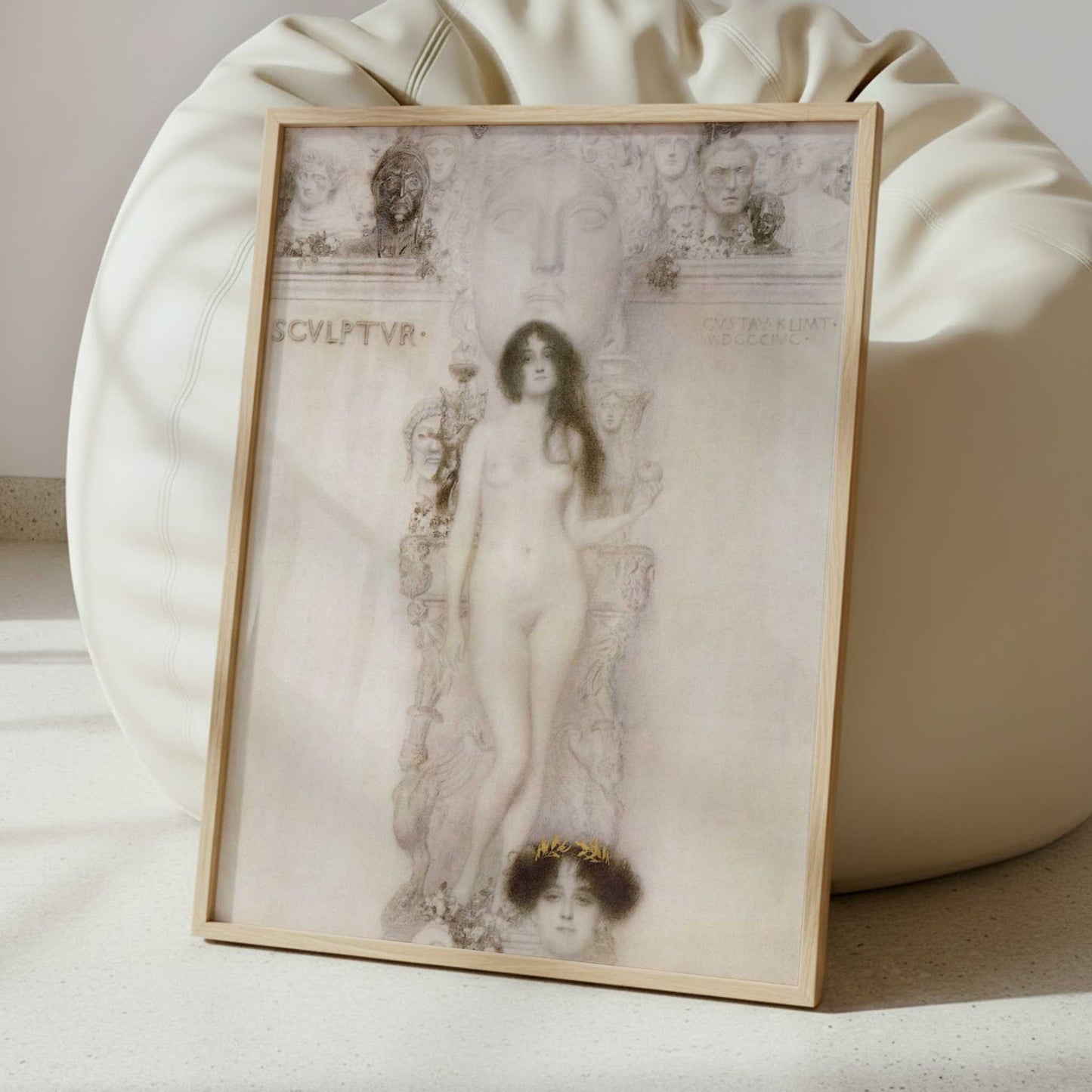 Drawing for Allegory Sculpture (1896) by Gustav Klimt – Art Print - Interior inspiration