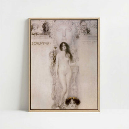 Framed Canvas - Framed canvas in oak color frame