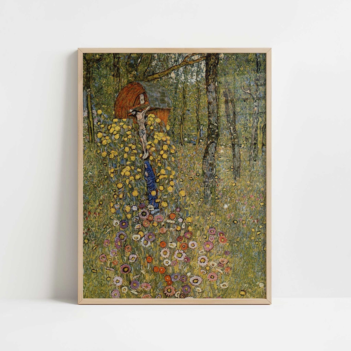 Farm Garden with Crucifix (1911–12) by Gustav Klimt – Art Print - Art print in oak frame