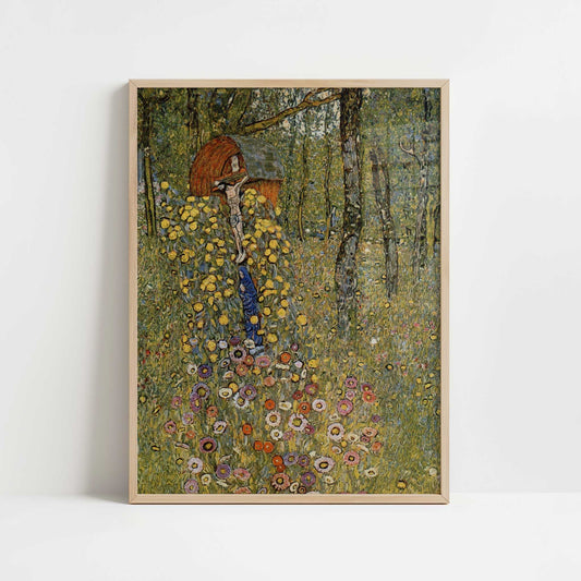 Farm Garden with Crucifix (1911–12) by Gustav Klimt – Art Print - Art print in oak frame