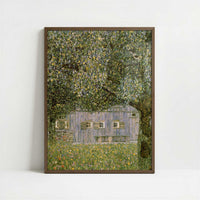 Farmhouse in Upper Austria (1911–12) by Gustav Klimt – Art Print - Art print in dark wood frame
