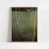 Farmhouse with Birch Trees (1900) by Gustav Klimt – Art Print - Art print in oak frame