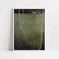 Farmhouse with Birch Trees (1900) by Gustav Klimt – Art Print - Art print in white frame