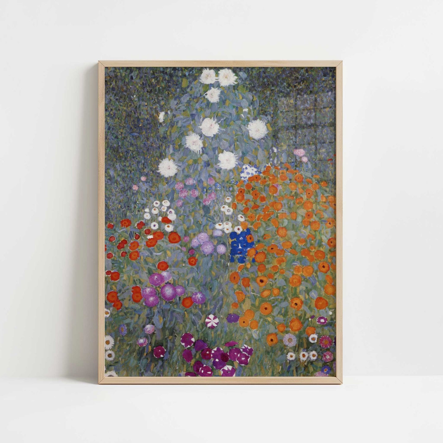 Flower Garden (1906-08) by Gustav Klimt – Art Print - Art print in oak frame