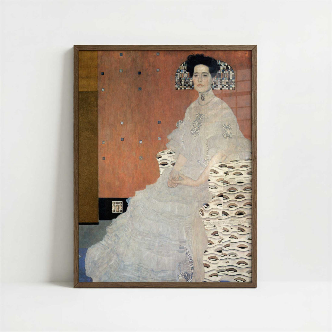 Fritza Riedler (1906) by Gustav Klimt – Art Print - Art print in dark wood frame