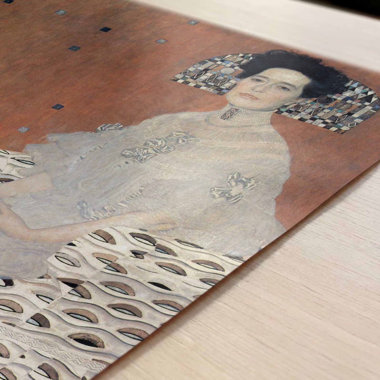 Fritza Riedler (1906) by Gustav Klimt – Art Print - Close-up detail of the art print