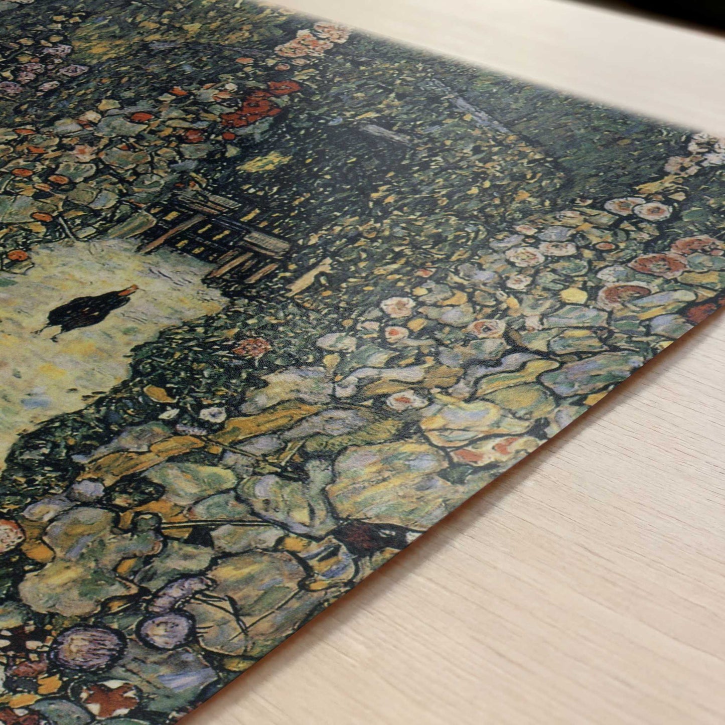 Garden Path with Chickens (1916) by Gustav Klimt – Art Print - Close-up detail of the art print