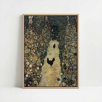 Framed Canvas - Framed canvas in oak color frame