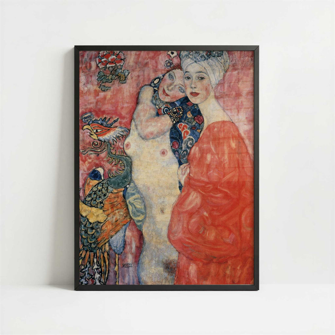 Girl-friends (1916-17) by Gustav Klimt – Art Print - Art print in black frame