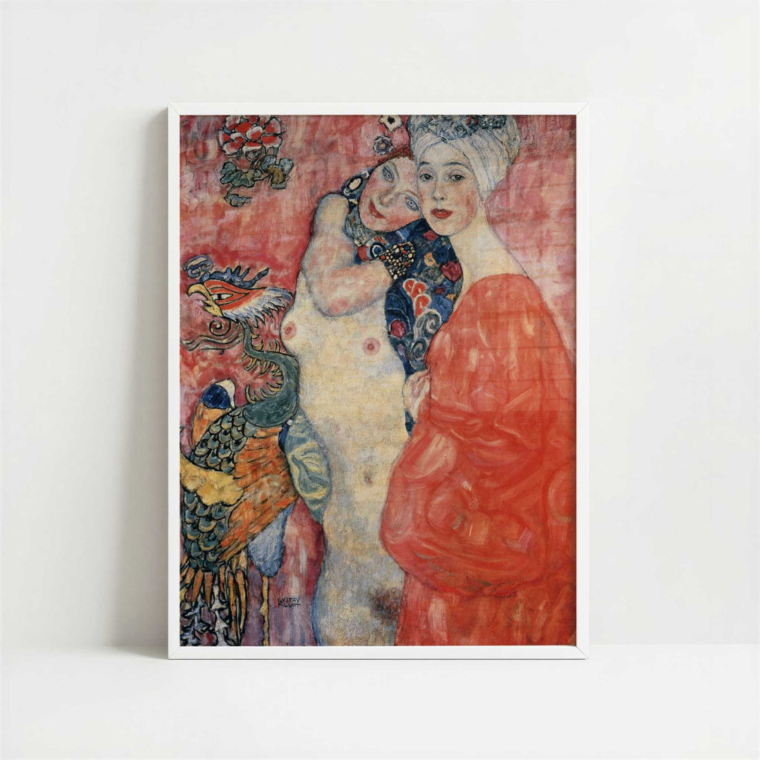 Girl-friends (1916-17) by Gustav Klimt – Art Print - Art print in white frame