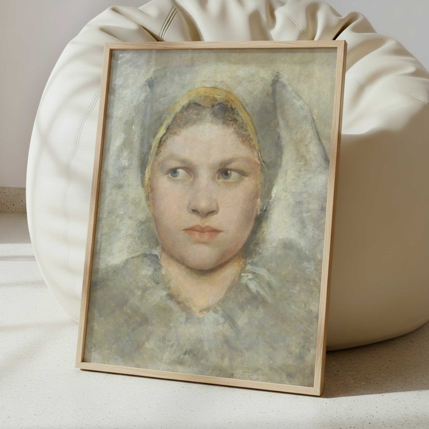 Head Study of a Girl (1890s) by Gustav Klimt – Art Print - Interior inspiration