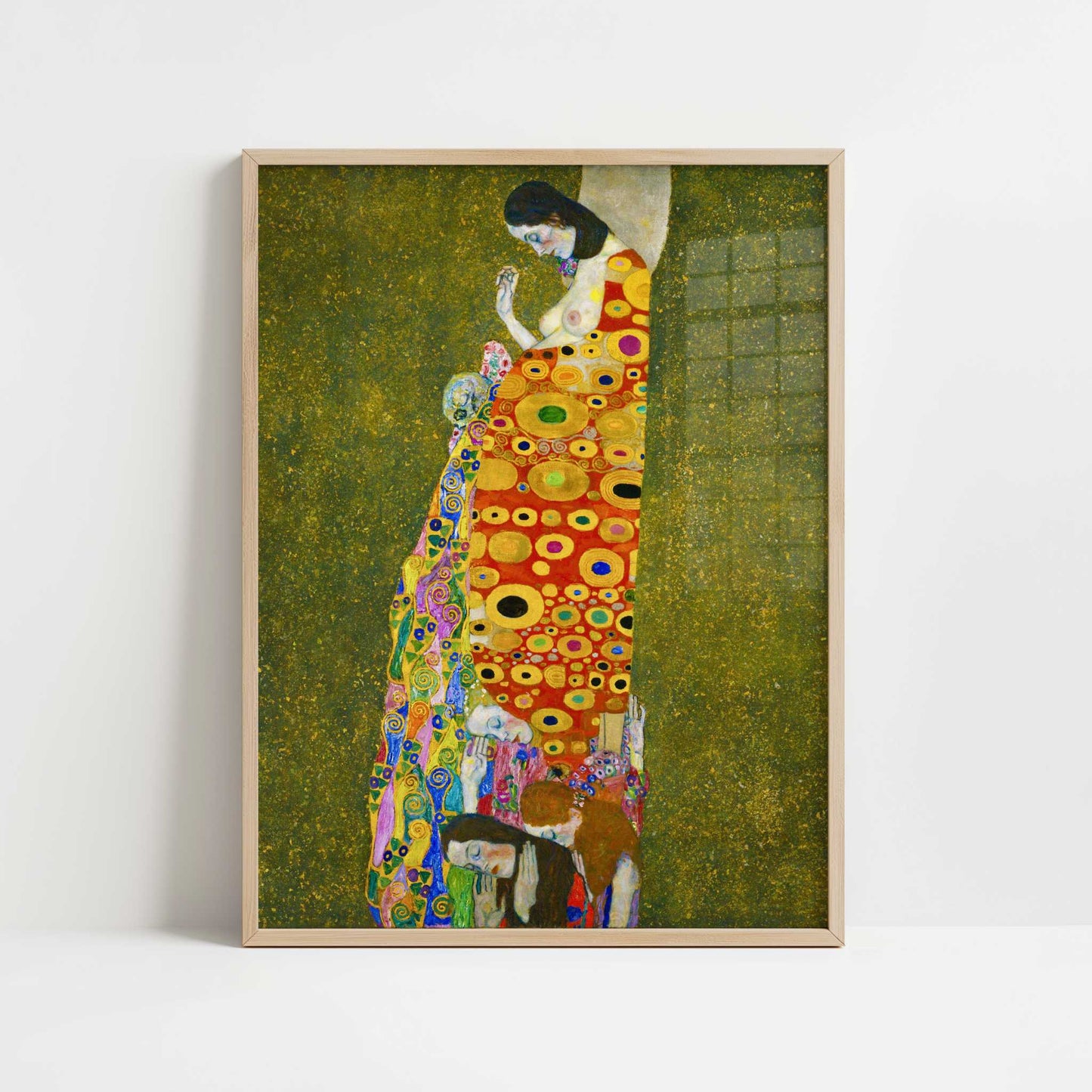 Hope II (1907-8) by Gustav Klimt – Art Print - Art print in oak frame