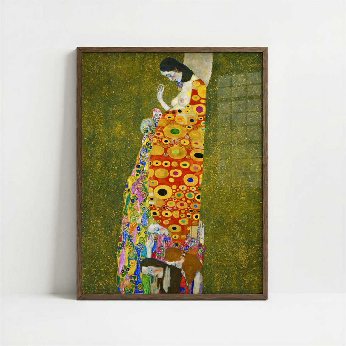 Hope II (1907-8) by Gustav Klimt – Art Print - Art print in dark wood frame