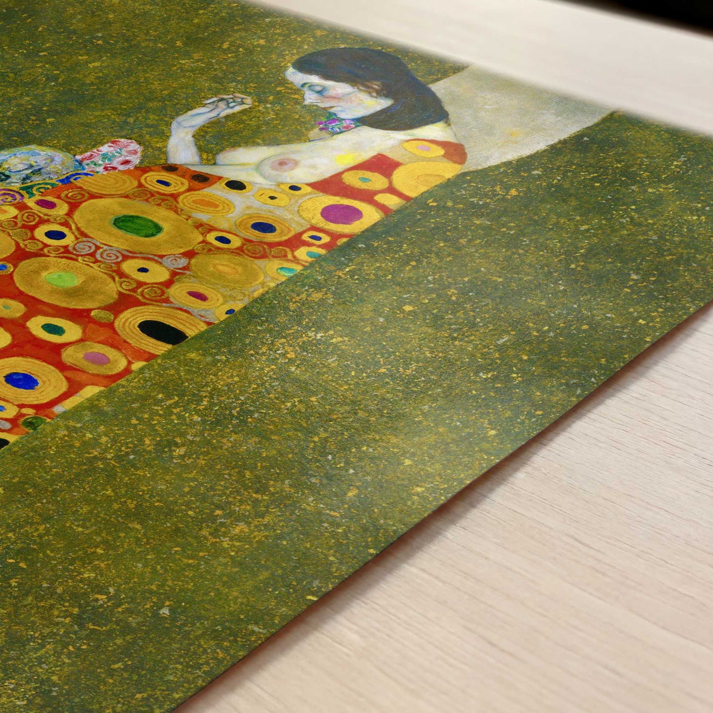 Hope II (1907-8) by Gustav Klimt – Art Print - Close-up detail of the art print