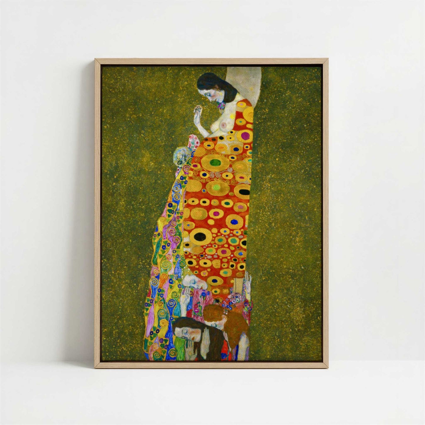 Framed Canvas - Framed canvas in oak color frame