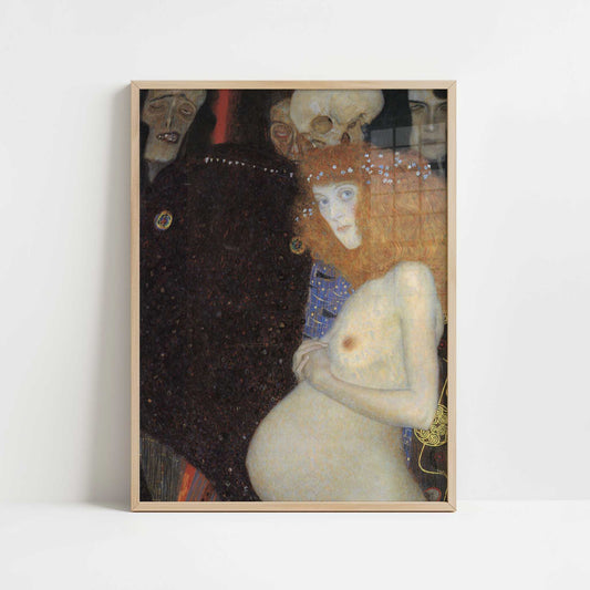 Hope I (1903) by Gustav Klimt – Art Print - Art print in oak frame