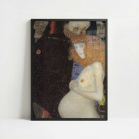 Hope I (1903) by Gustav Klimt – Art Print - Art print in black frame