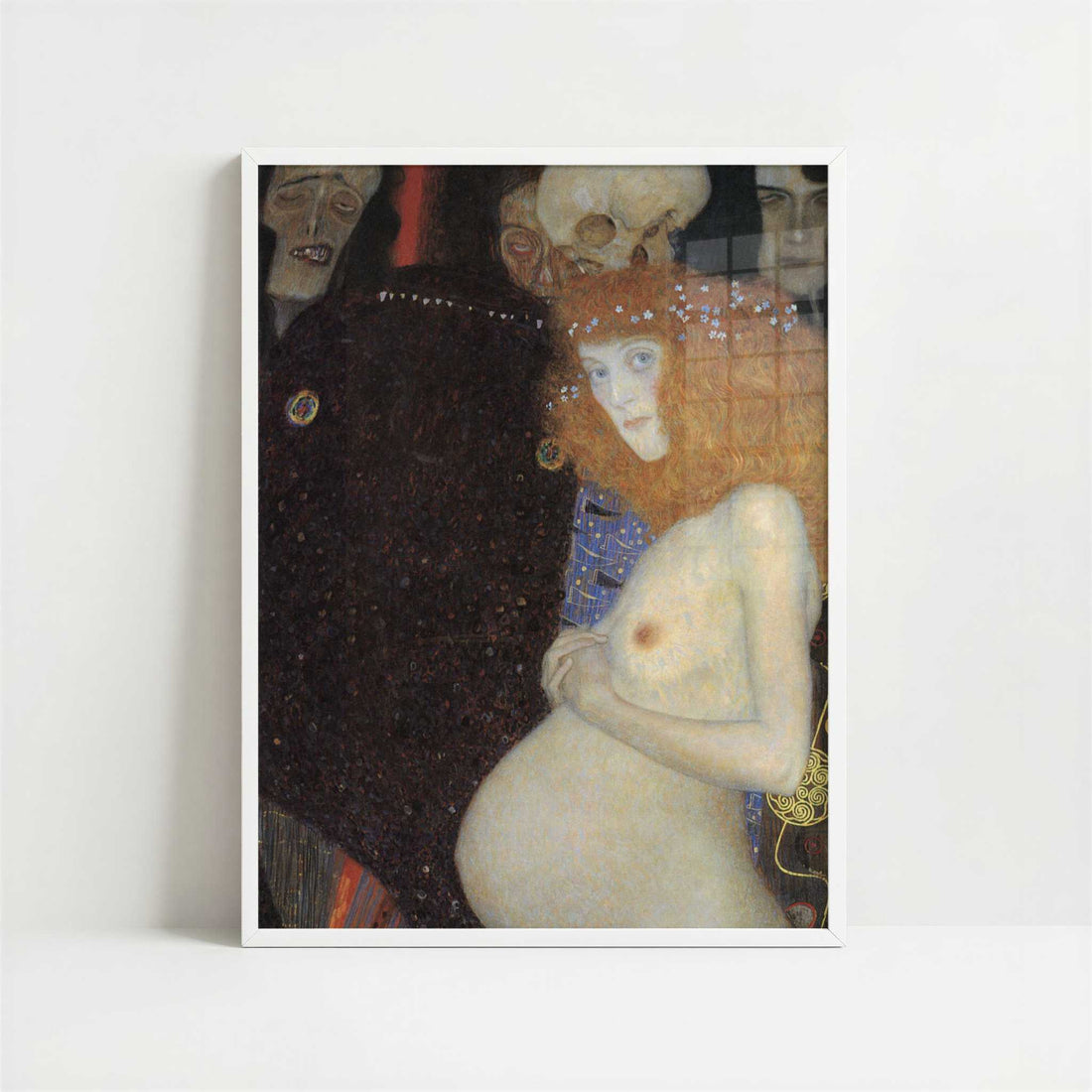 Hope I (1903) by Gustav Klimt – Art Print - Art print in white frame