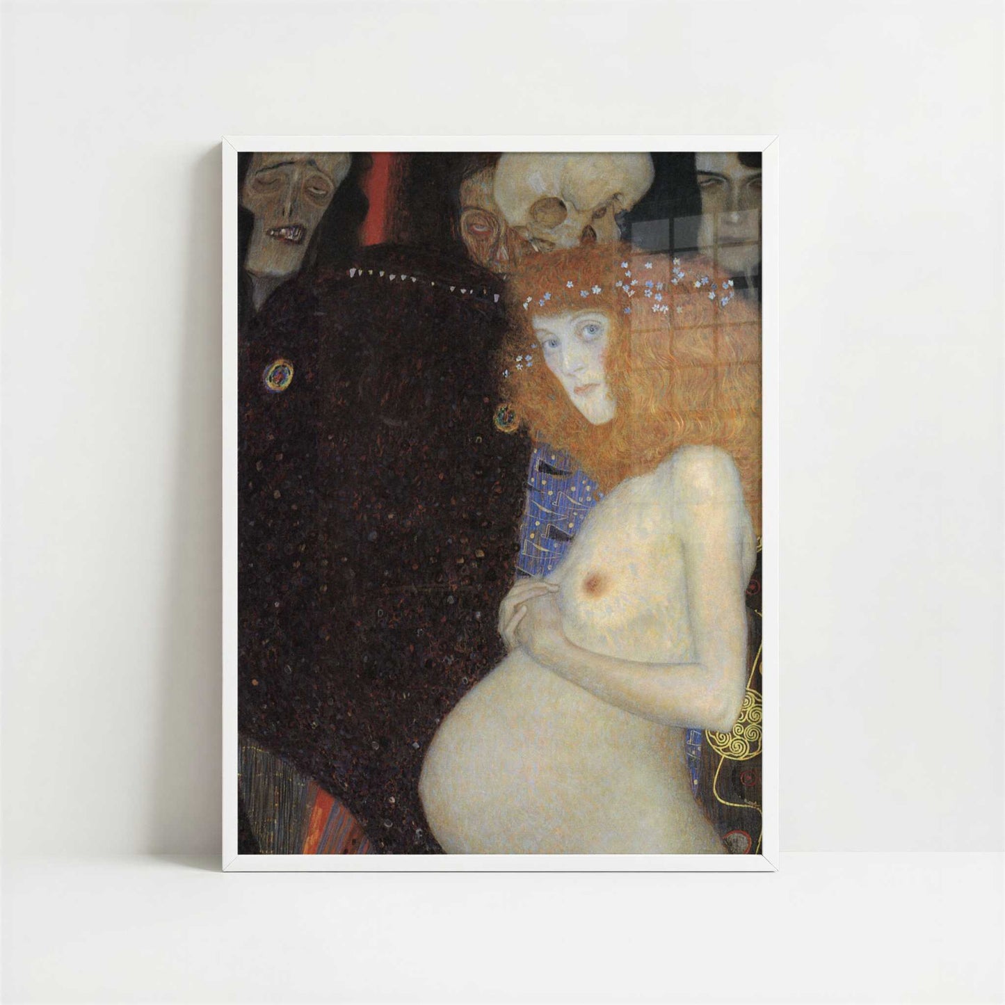 Hope I (1903) by Gustav Klimt – Art Print - Art print in white frame
