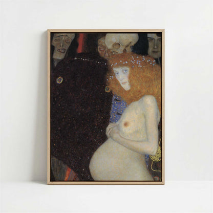 Framed Canvas - Framed canvas in oak color frame