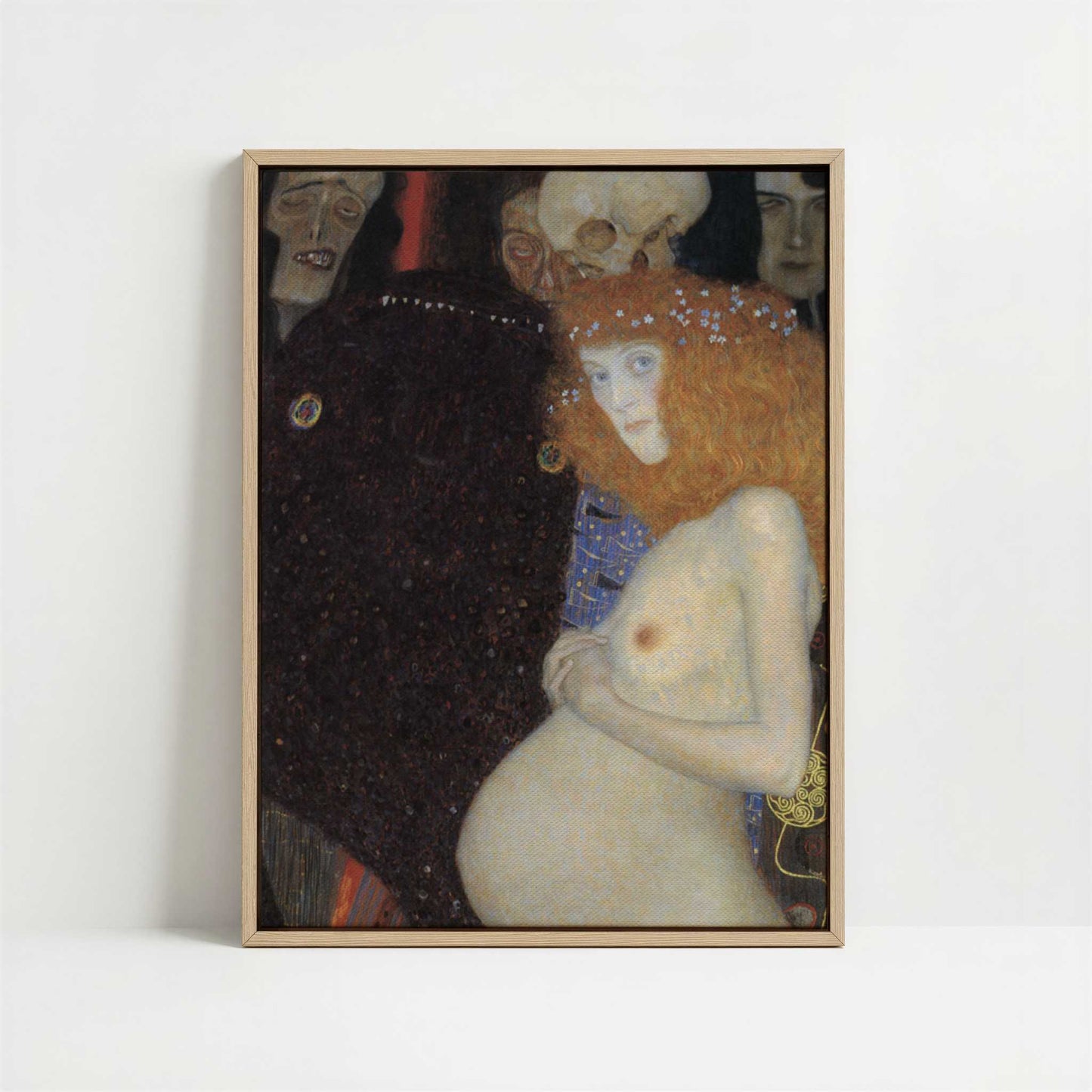 Framed Canvas - Framed canvas in oak color frame