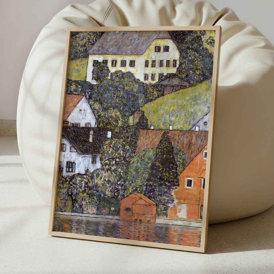 Houses in Unterach on Lake Atter (1916) by Gustav Klimt – Art Print - Interior inspiration