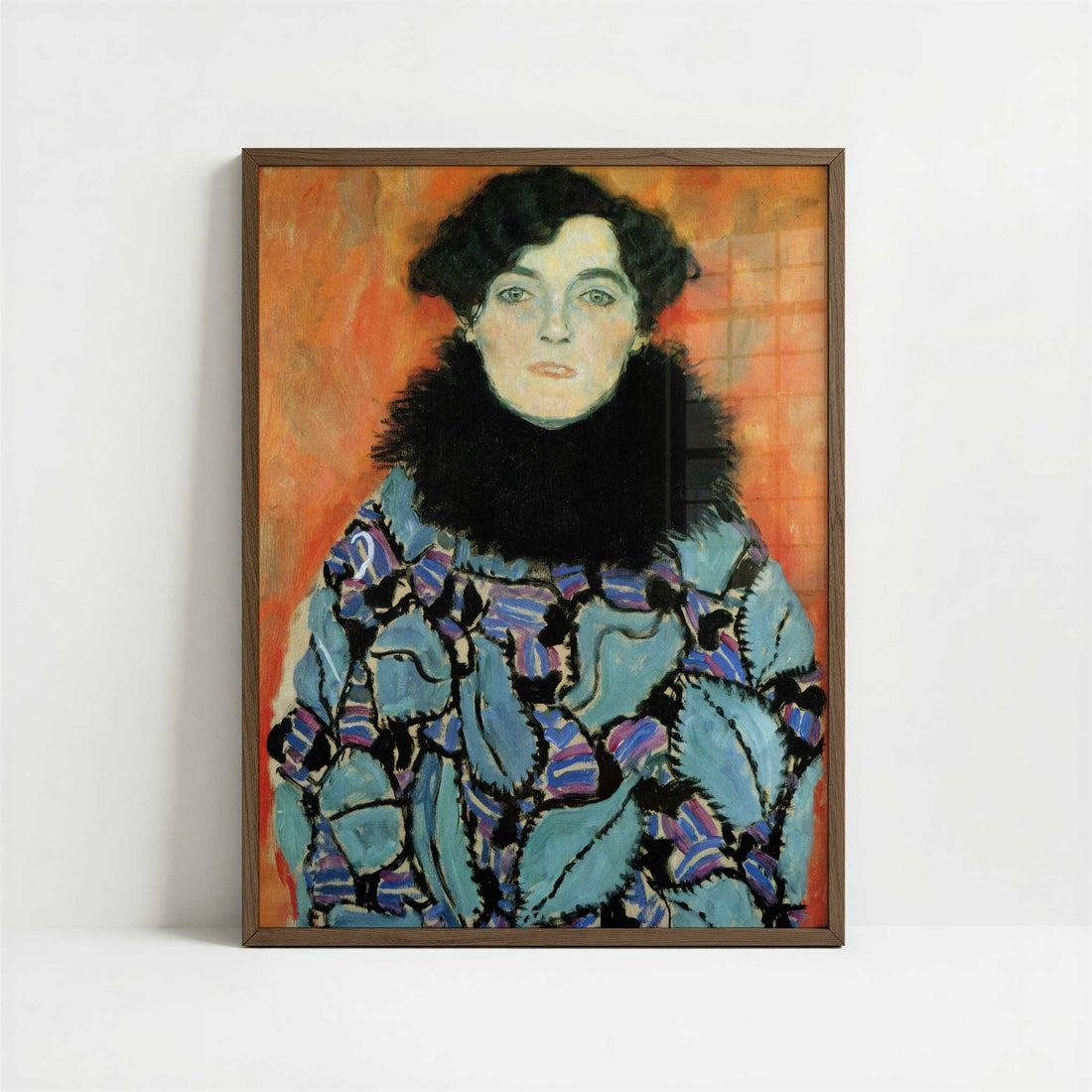 Johanna Staude (1917-18) by Gustav Klimt – Art Print - Art print in dark wood frame