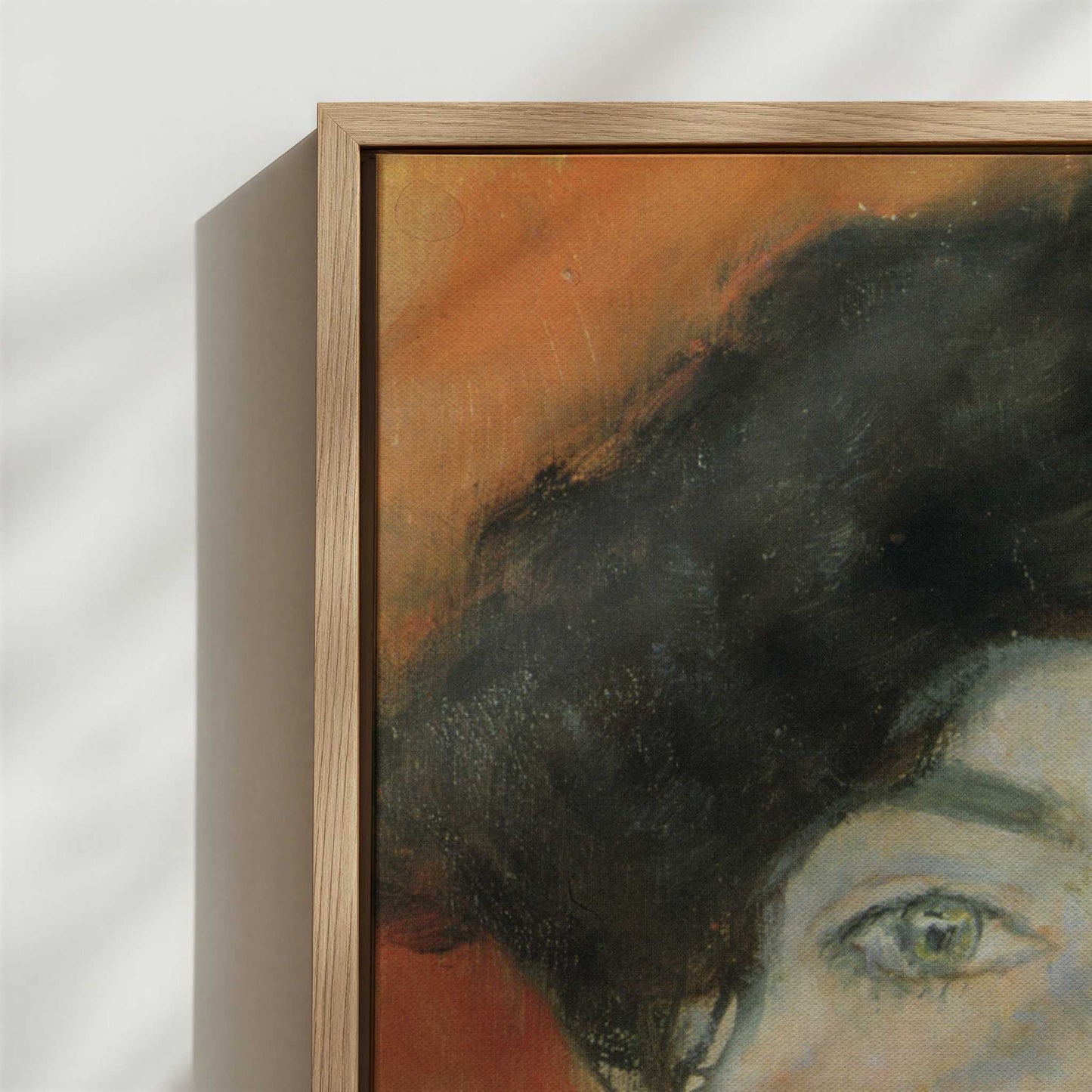 Framed Canvas - Close-up detail and texture of the framed canvas