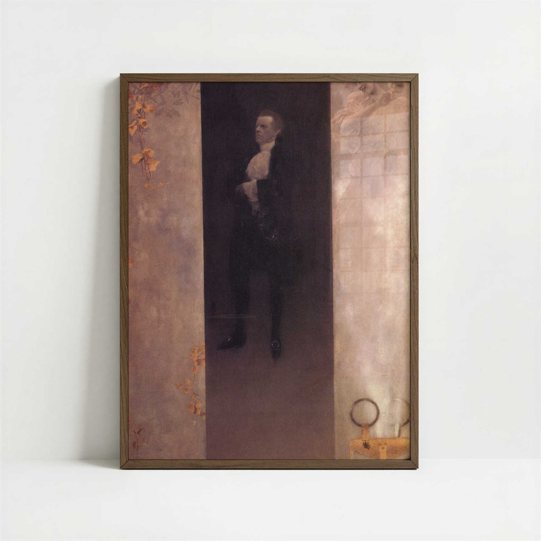 Joseph Lewinsky as Carlos (1895) by Gustav Klimt – Art Print - Art print in dark wood frame