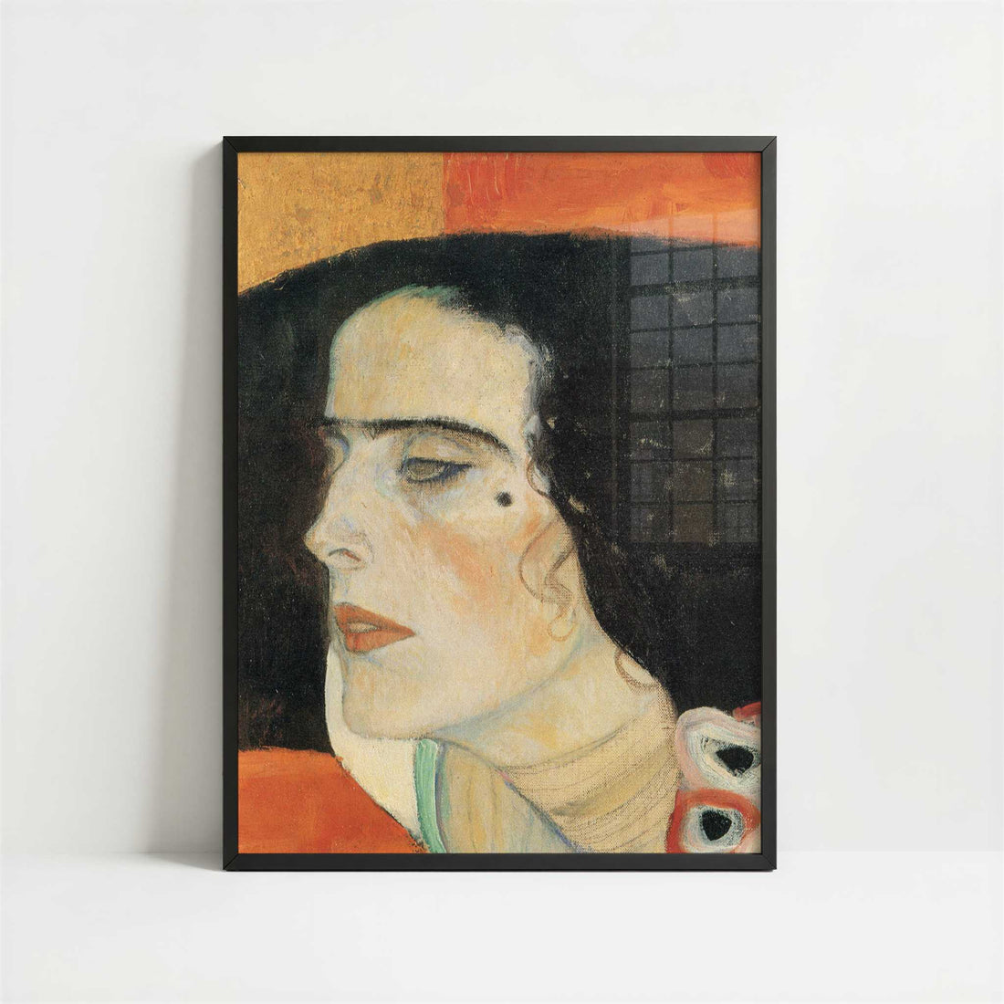 Judith II, detail (1909) by Gustav Klimt – Art Print - Art print in black frame