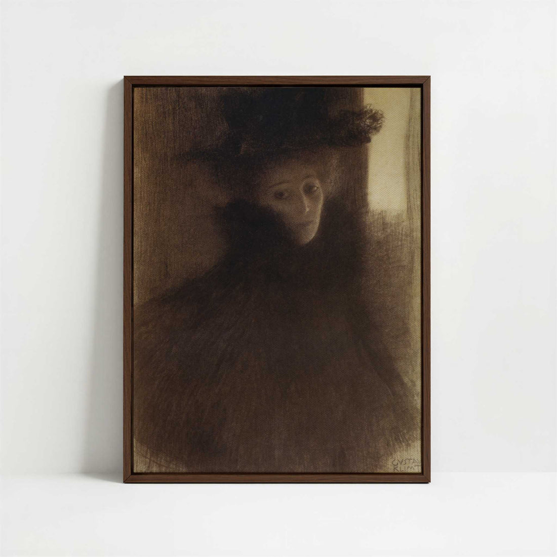 Framed Canvas - Framed canvas in dark wood color frame