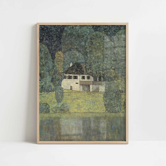 Litzlbergkeller on Lake Atter (1915-16) by Gustav Klimt – Art Print - Art print in oak frame