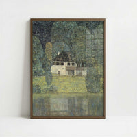 Litzlbergkeller on Lake Atter (1915-16) by Gustav Klimt – Art Print - Art print in dark wood frame