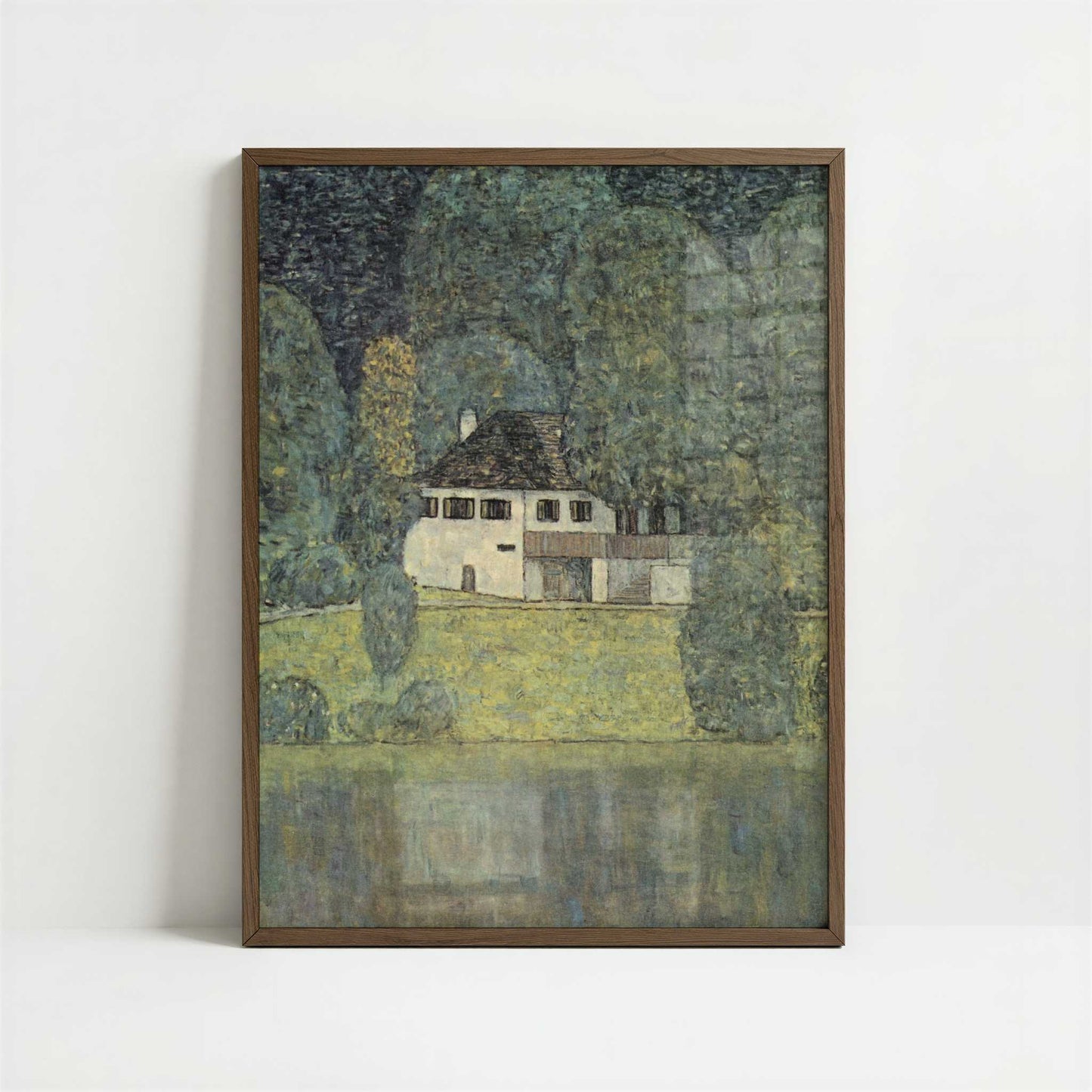 Litzlbergkeller on Lake Atter (1915-16) by Gustav Klimt – Art Print - Art print in dark wood frame