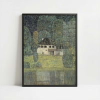 Litzlbergkeller on Lake Atter (1915-16) by Gustav Klimt – Art Print - Art print in black frame